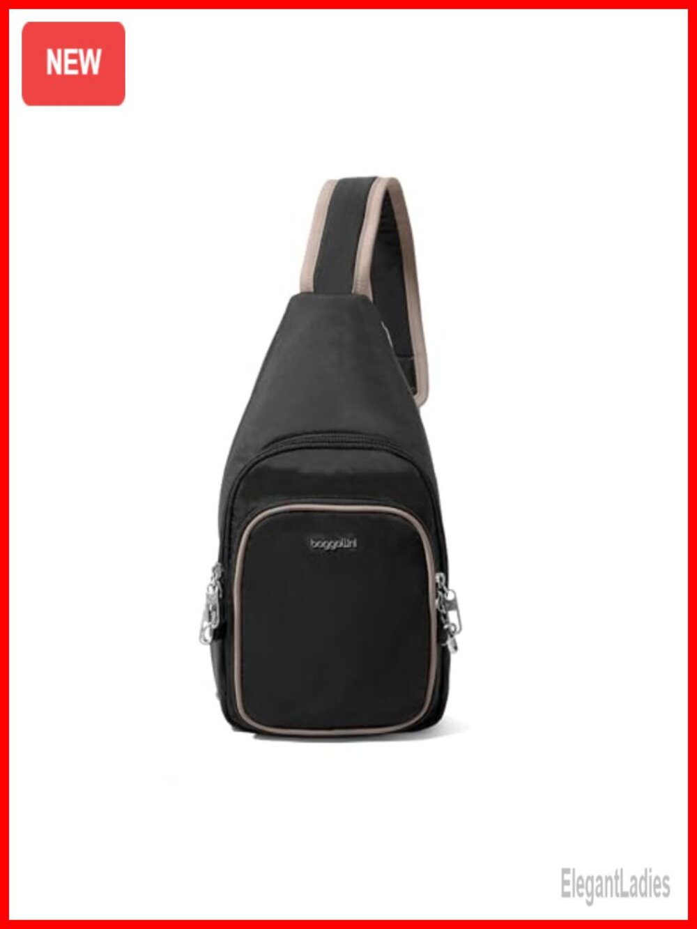 Anti-Theft Sling Crossbody Travel Bag RFID Locking Zippers Cut-Resistant Strap